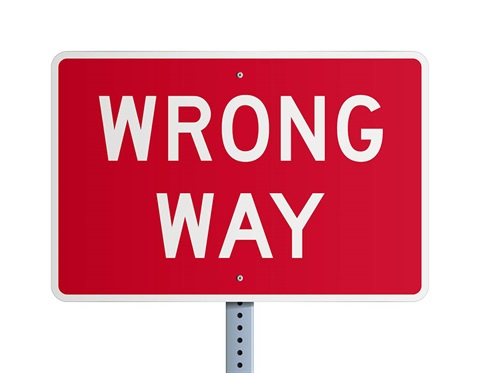 Photo of a wrong way sign